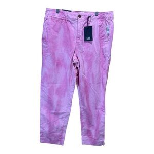 GAP High Rise Straight Khaki Pants Pink Tie Dye Size 10 NWT